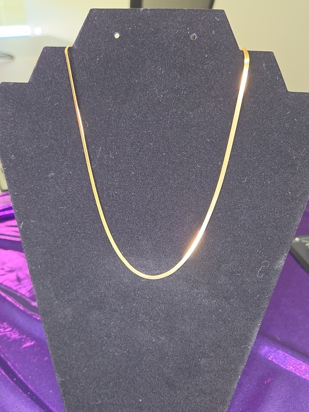 925 Sterling 14k Gold Vermeil Herringbone Chain Necklace